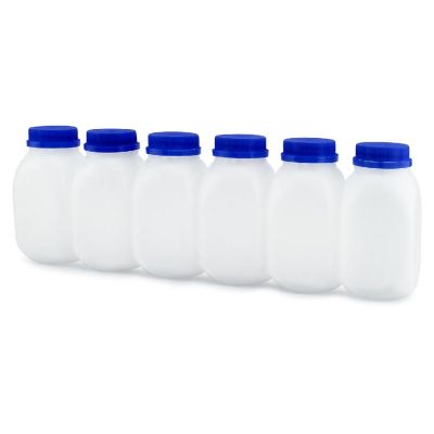 8-Ounce Plastic Milk Bottles (12-Pack); HDPE Bottles Great for Milk, Juice, Smoothies, Lunch Box & More, BPA-Free, Dishwasher-Safe, BPA-free Image 3