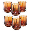 8 oz. Bulk 48 Ct. Amber Stemless Patterned Plastic Wine Glasses Image 1