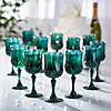 8 oz. Bulk 48 Ct. Christmas Green Patterned Reusable Plastic Wine Glasses Image 1