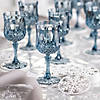 8 oz. Bulk 48 Ct. Dusty Blue Patterned Plastic Wine Glasses Image 1