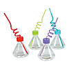 8 oz. Science Party Reusable BPA-Free Plastic Cups with Lids & Straws - 8 Ct. Image 1