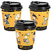 8 oz. Small Peanuts<sup>&#174;</sup> Halloween Disposable Paper Coffee Cups with Lids & Sleeves - 12 Pc. Image 1