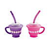 8 oz. Tea Party Novelty Reusable BPA-Free Plastic Cups with Lids & Straws - 12 Ct. Image 1