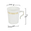 8 oz. White with Gold Edge Rim Round Plastic Coffee Mugs (60 Mugs) Image 2