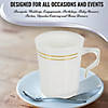 8 oz. White with Gold Edge Rim Round Plastic Coffee Mugs (60 Mugs) Image 4