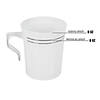 8 oz. White with Silver Edge Rim Round Plastic Coffee Mugs (60 Mugs) Image 3