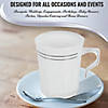 8 oz. White with Silver Edge Rim Round Plastic Coffee Mugs (60 Mugs) Image 4