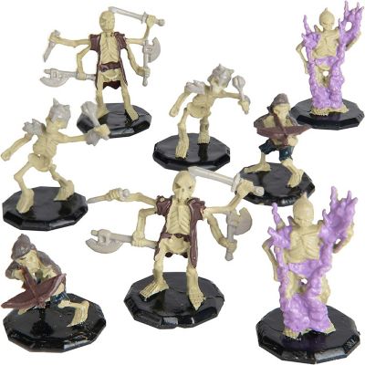 8 Painted Fantasy Skeleton Mini Figures- All Unique Designs- 1&quot; Hex-Sized Compatible with DND Dungeons and Dragons &amp; Pathfinder and All RPG Tabletop Games Image 1