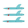 8" Shark-Shaped Blue Plastic Novelty Pens - 12 Pc. Image 1