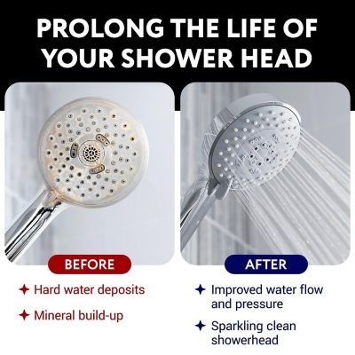 8 Uses Shower Head Cleaner Solution - Universal Limescale Remover for Shower Head - Calcium Lime Rust Remover Image 2