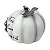 8" White and Black Warm Harvest Blessing Thanksgiving Table Top Pumpkin Image 1