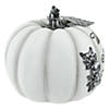 8" White and Black Warm Harvest Blessing Thanksgiving Table Top Pumpkin Image 2