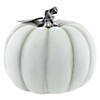 8" White and Black Warm Harvest Blessing Thanksgiving Table Top Pumpkin Image 3