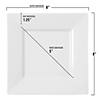 8" White Square Plastic Appetizer/ Salad Plates (50 Plates) Image 2
