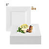 8" White Square Plastic Appetizer/ Salad Plates (50 Plates) Image 3