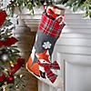 8&quot; x 18&quot; Multicolor Snowflake Fox Woolen Felt Christmas Stocking Image 1