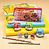 8" x 4" Transparent Bright Owl Zippered Vinyl Pencil Cases - 12 Pc. Image 1