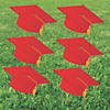 8" x 5" Red Grad Cap Yard Sign - 6 Pc. Image 1