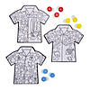 8" x 7 1/2" Color Your Own Hawaiian Shirts with Buttons Craft Kit &amp;#8211; Makes 12 Image 1