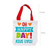 8" x 8" Mini Easter He Lives Canvas Tote Bags - 12 Pc. Image 1