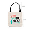 8" x 8" Mini From the Grave He Arose Canvas Tote Bags- 12 Pc. Image 1
