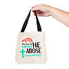 8" x 8" Mini From the Grave He Arose Canvas Tote Bags- 12 Pc. Image 2