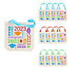 8" x 8" Small Class of 2023 Graduation Polyester Tote Bags - 12 Pc. Image 1