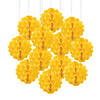 8" Yellow Hanging Tissue Paper Balls  - 12 Pc. Image 1