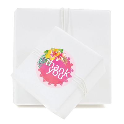 80 Kalani Hibiscus Flowers Circle Labels Image 1