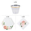 80 Pc. Blush Floral Tableware Kit for 24 Guests Image 1