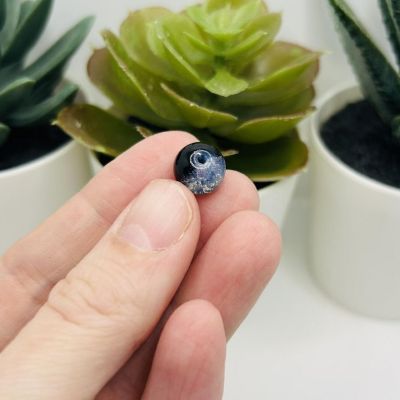 80 Pcs 10mm Black Crackle Beads Image 2