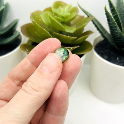 80 Pcs 10mm Green Crackle Beads Image 2