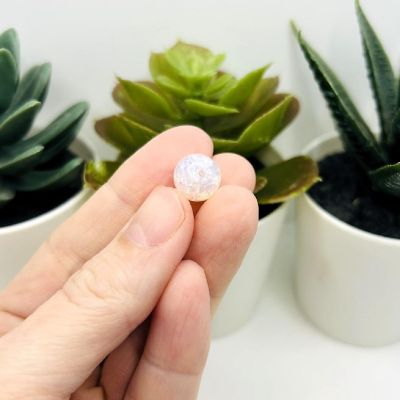 80 Pcs 10mm Light Pink Crackle Beads Image 2