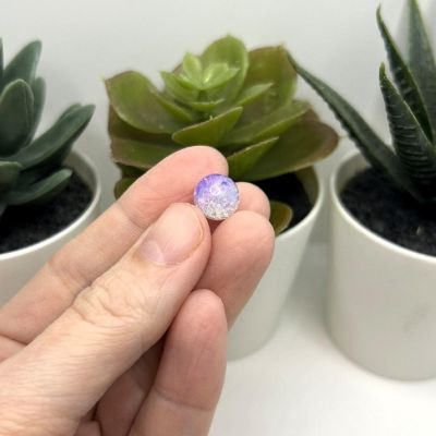 80 Pcs 10mm Light Purple Crackle Beads Image 2