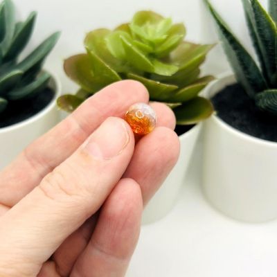 80 Pcs 10mm Orange Crackle Beads Image 2