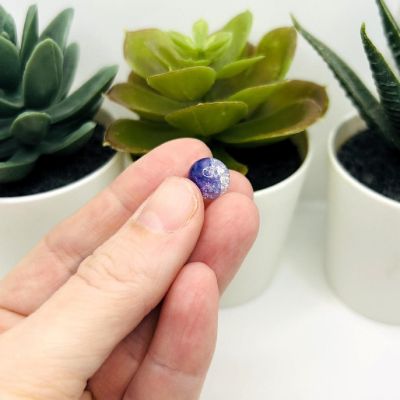 80 Pcs 10mm Purple Crackle Beads Image 2
