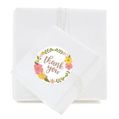 80 Thank You Iris Script Yellow Wreath Image 1