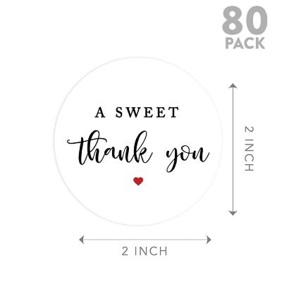 80Pc 2" A Sweet Thank You Classic Label Image 3