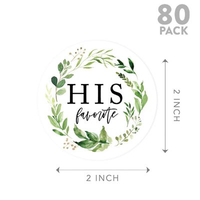 80Pc Greenery His and Her Favorite Label Image 2