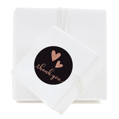 80PC Thank You Abby Black Double Hearts Image 2