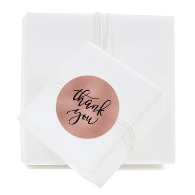 80PC Thank You Coco Script Rose Gold Image 2