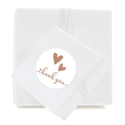 80PC Thank You Hayley White Double Heart Image 1