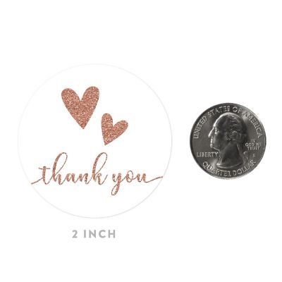 80PC Thank You Hayley White Double Heart Image 1