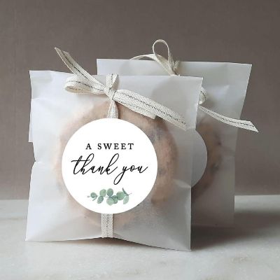 80Pcs 2" A Sweet Thank You Eucalyptus Image 1
