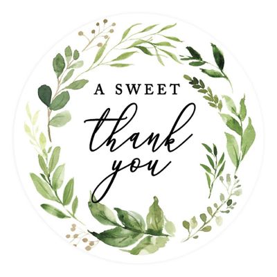 80Pcs 2" A Sweet Thank You Greenery Image 1