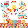 81 Pc. Happy Day Party Tableware Kit for 8 Guests Image 1