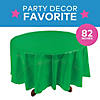 82" Bright Color Solid Green Round Disposable Plastic Tablecloth Image 2