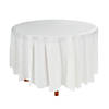 82&quot; Classic White Solid Color Round Disposable Plastic Tablecloth Image 1