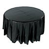 82" Diam. Black Round Banquet-Style Disposable Plastic Tablecloth Image 1