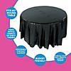 82" Diam. Black Round Banquet-Style Disposable Plastic Tablecloth Image 2